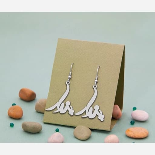 گوشواره نقره زنانه مدل اسم پندار
