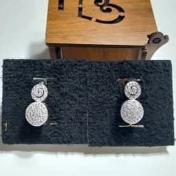 گوشواره نقره 925 طرح جواهر بالاترین عیار وارداتی — تصویر ۲