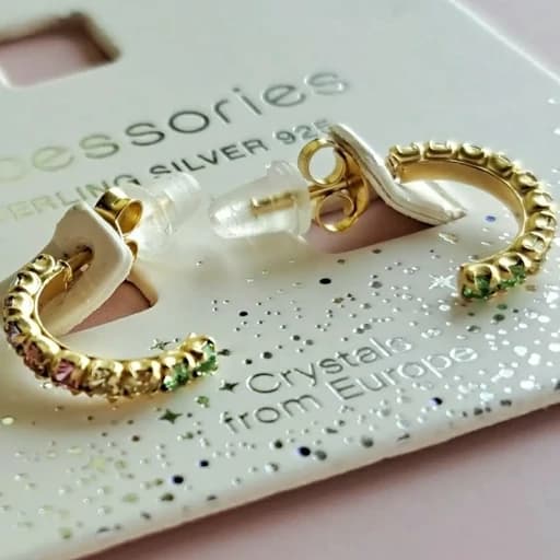 گوشواره نقره 925 ابکاری طلا