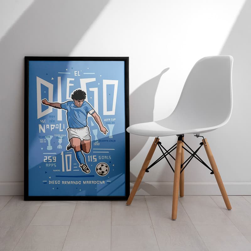 تابلو مدل دیواری طرح دیگو مارادونا Diego Maradona کد FD476 — تصویر ۳