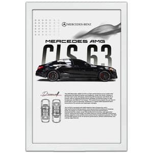 تابلو بکلیت طرح ماشین و خودرو مرسدس بنز Mercedes-Benz CLS 63 AMG مدل W-po1732 فریم سفید