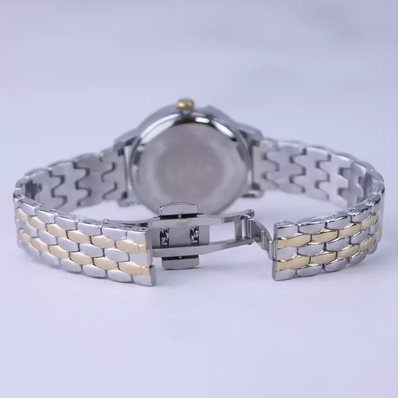 ساعت مچی الگانس زنانه فلزی نقره ای طلایی طرح مار ER 2204/5 — تصویر ۲