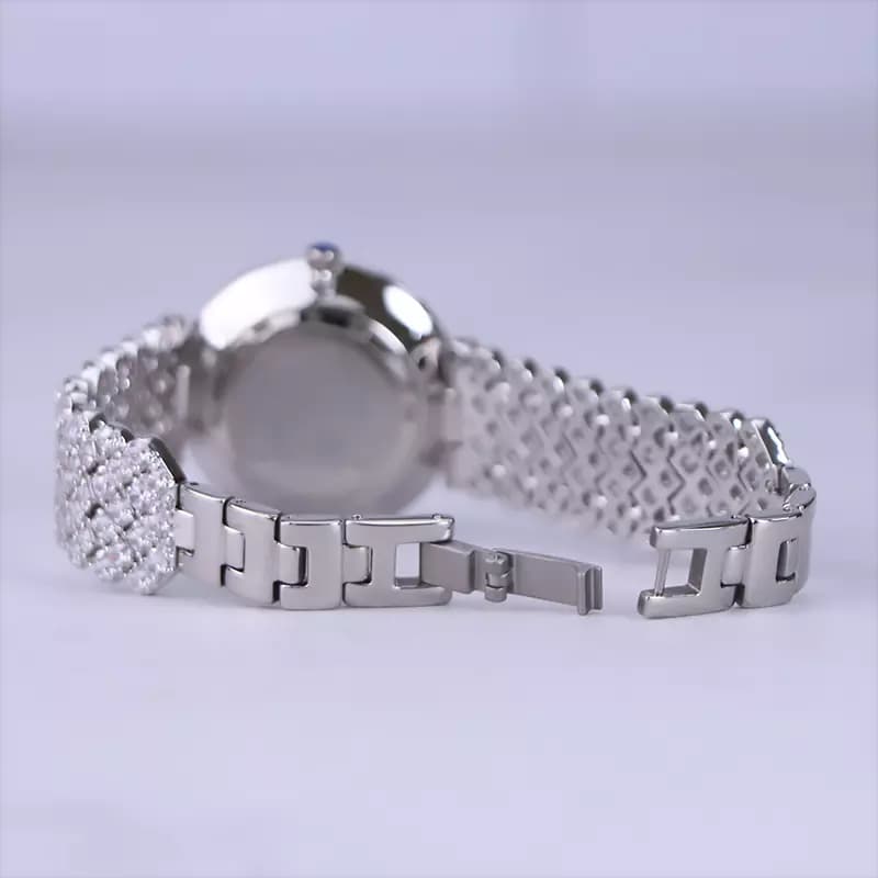 ساعت عقربه ای رویال کرون زنانه استیل فول نگین نقره ای 3001/4 — تصویر ۲