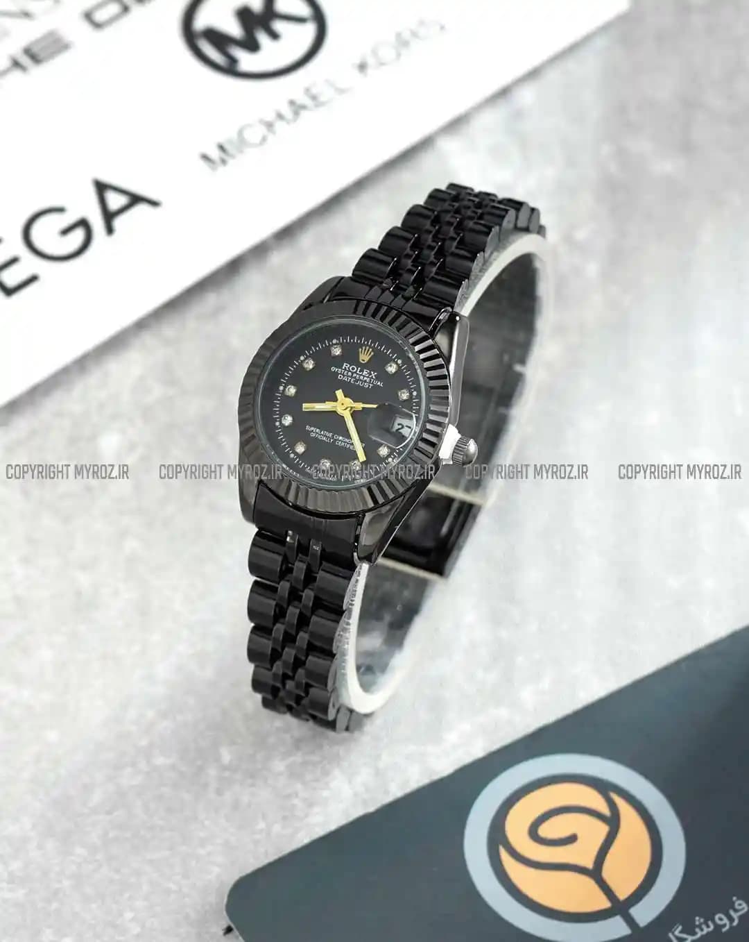 ساعت مچی زنانه رولکس ROLEX طرح دیت جاست مدل 2115 — تصویر ۳