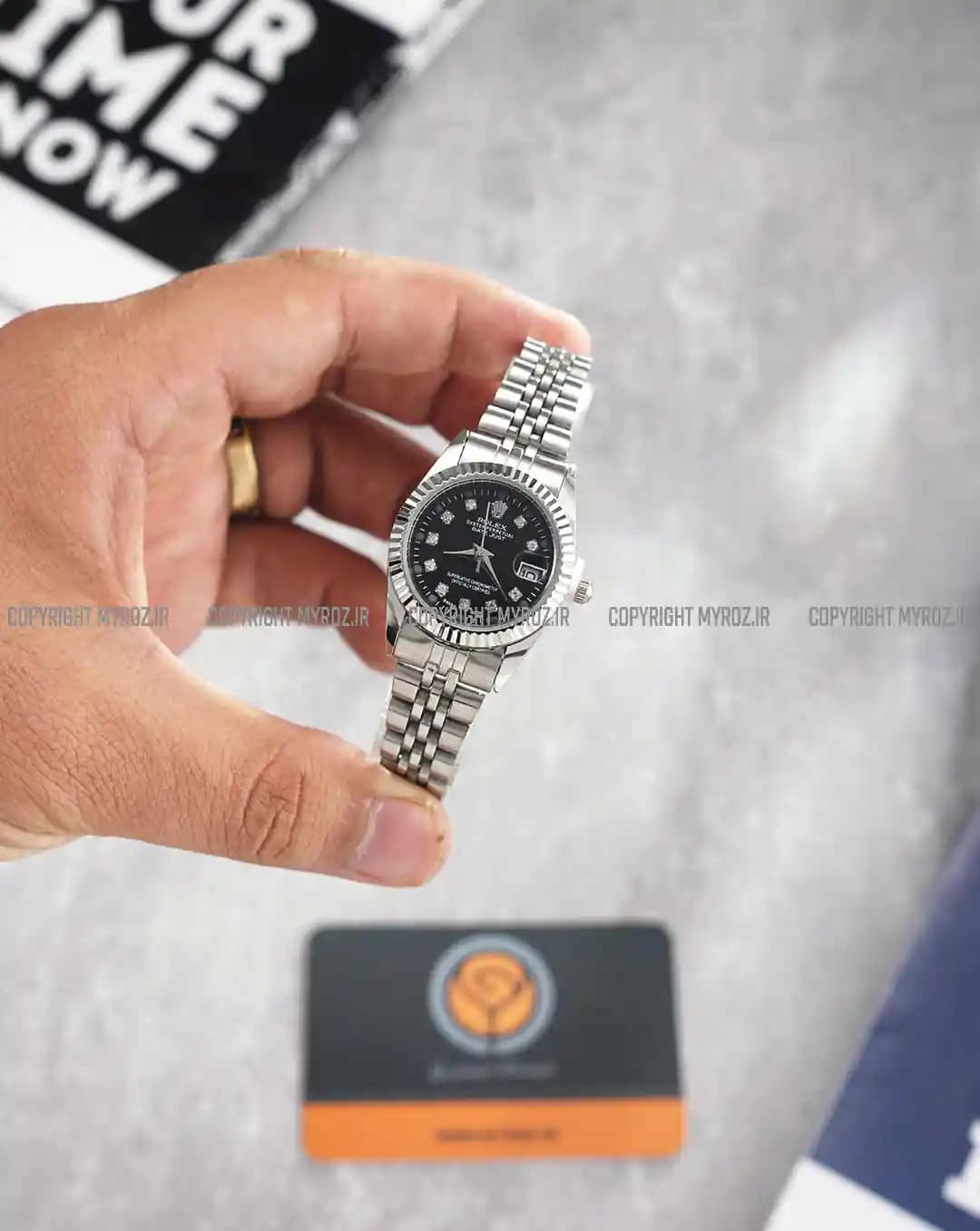 ساعت مچی زنانه رولکس ROLEX طرح دیت جاست مدل 2103 — تصویر ۲
