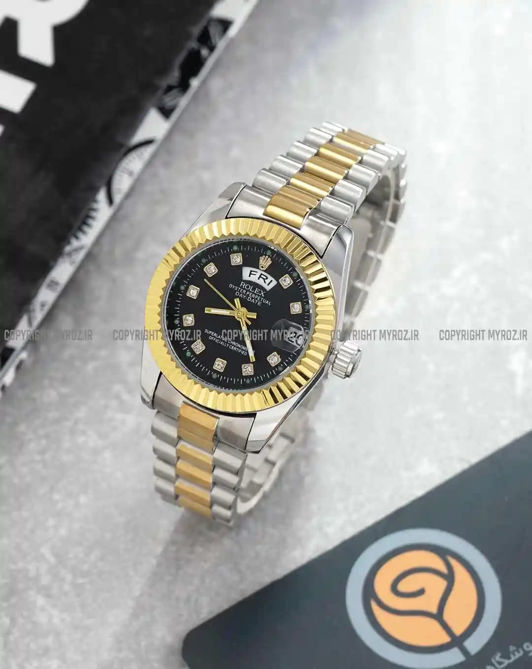 ساعت مچی زنانه رولکس ROLEX طرح DAY DATE مدل 2085 — تصویر ۳