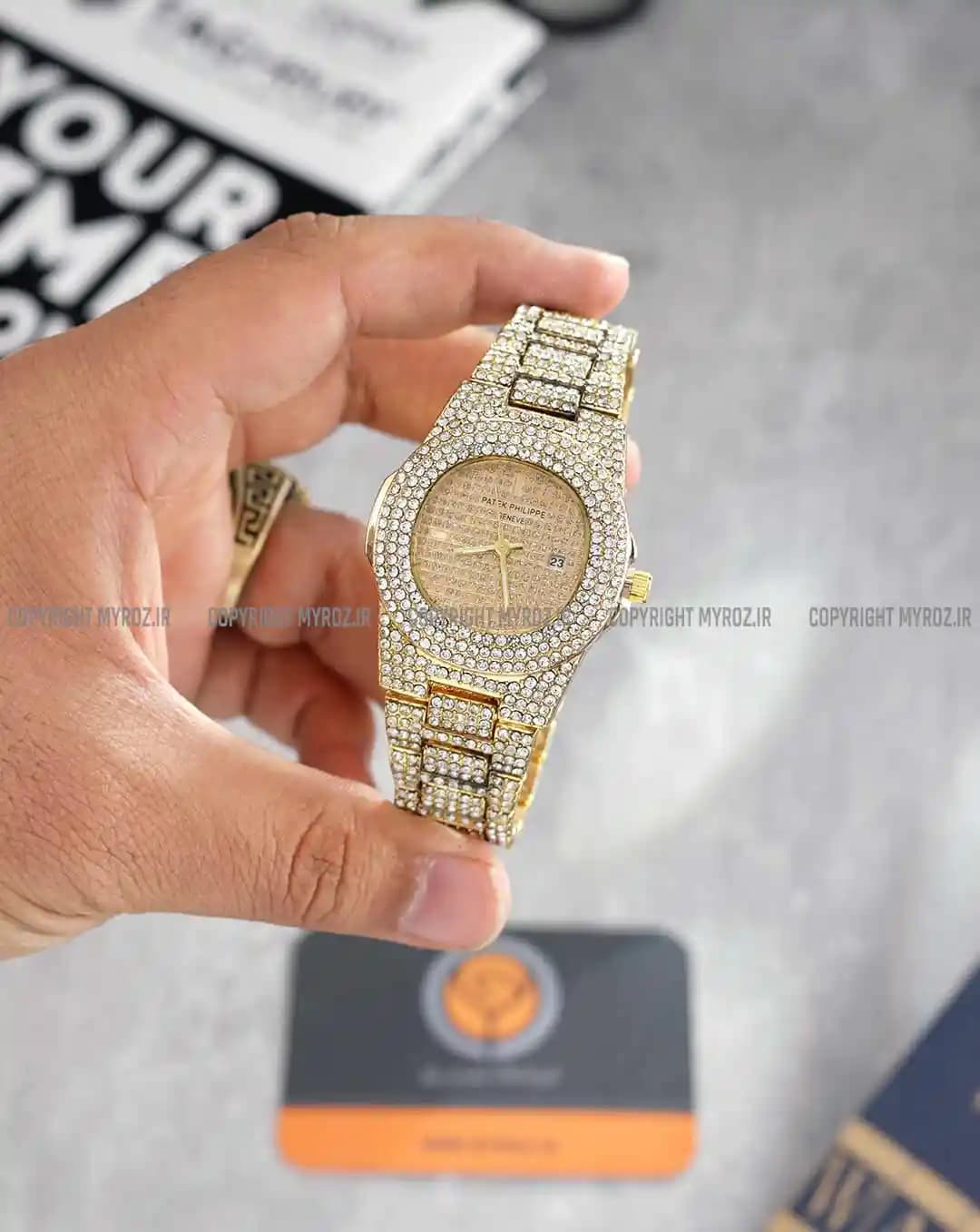 ساعت مچی زنانه فول نگین PATEK PHILIPPE مدل 2069 — تصویر ۲