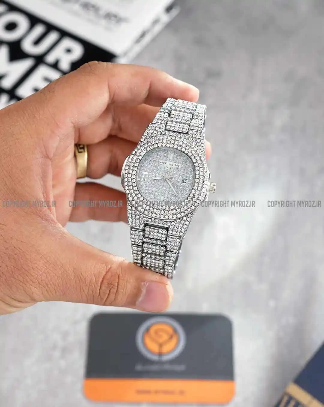 ساعت مچی زنانه فول نگین PATEK PHILIPPE مدل 2068 — تصویر ۲