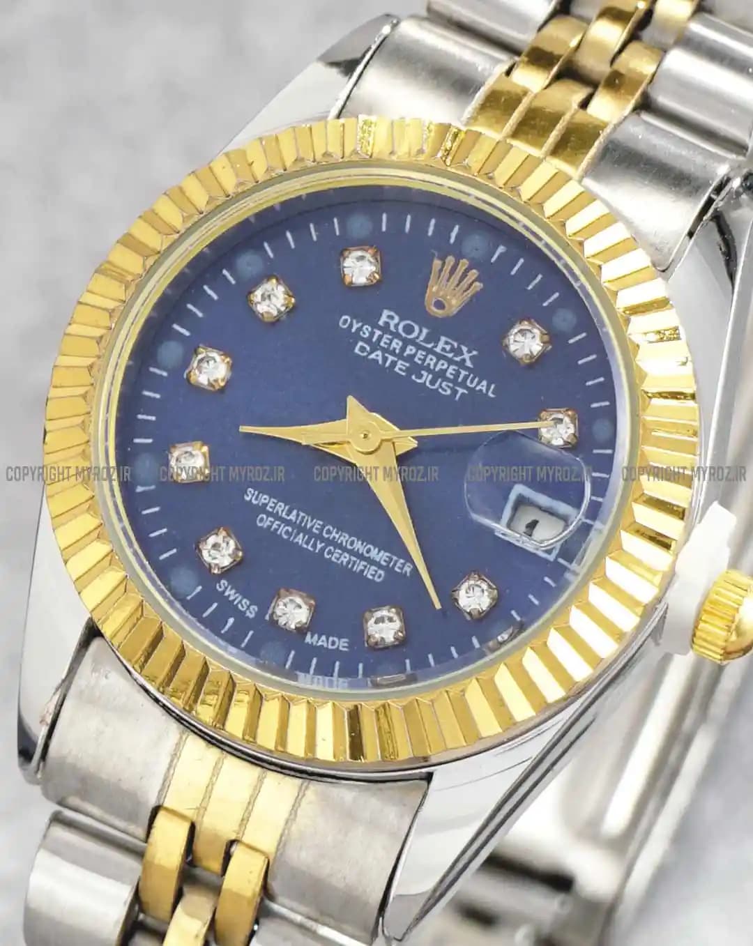 ساعت مچی زنانه رولکس ROLEX طرح دیت جاست مدل 2060 — تصویر ۴