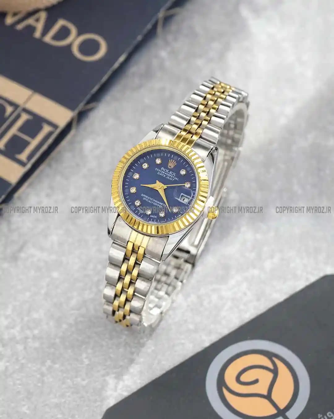 ساعت مچی زنانه رولکس ROLEX طرح دیت جاست مدل 2060 — تصویر ۳