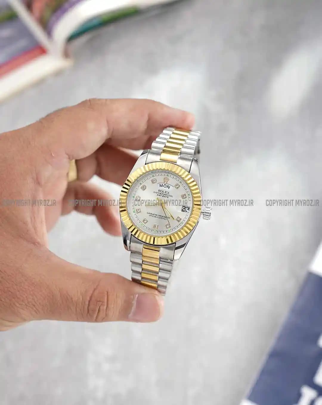 ساعت مچی زنانه رولکس ROLEX طرح DAY DATE مدل 2057 — تصویر ۲