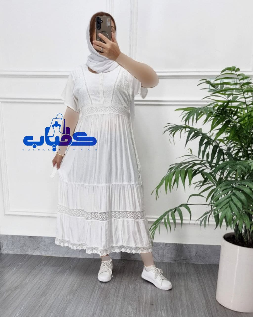 پیراهن ساحلی سلن خامه دوزی وارداتی/کد2031 — تصویر ۳