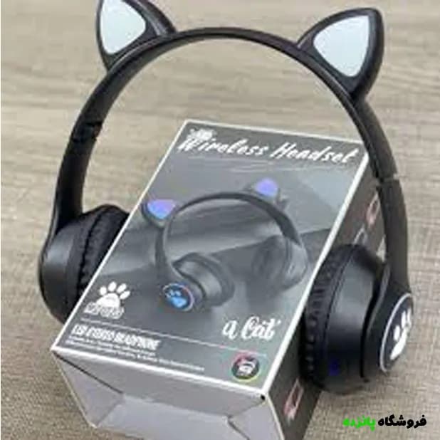 هدفون بلوتوثی گربه ای MZ-023 – مشکی — تصویر ۲