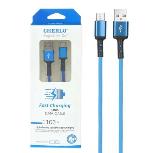 کابل شارژ 1.1 متری فست CHERLO Type-C – آبی