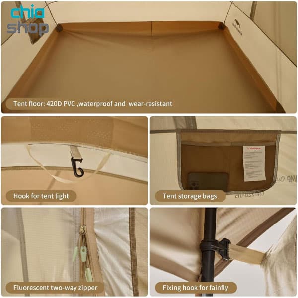 چادر کمپینگ 6 نفره نیچرهایک مدل CNH22ZP015 CLOUD VESSEL — تصویر ۸