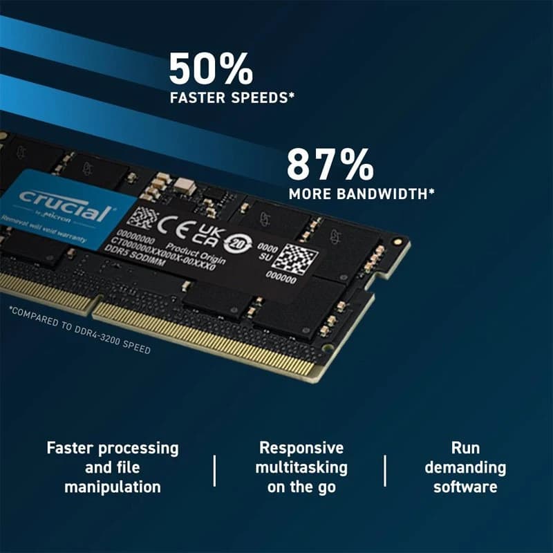رم لپ تاپ کروشیال DDR5 16GB Single 5600MHz CL46 — تصویر ۴
