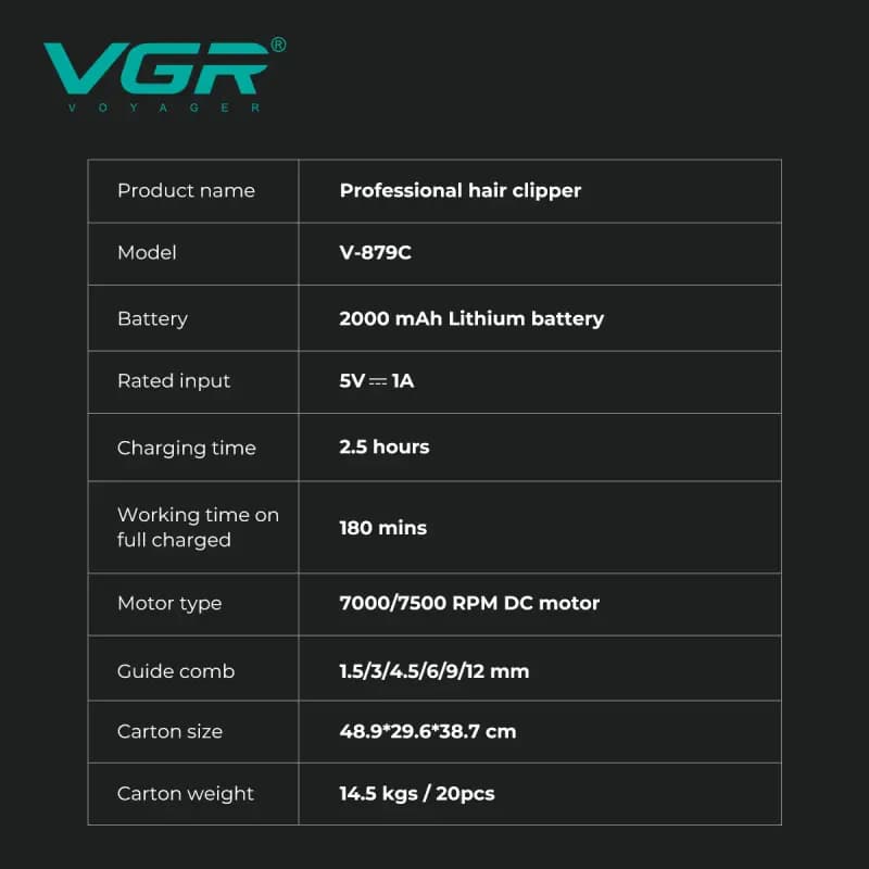 ماشین اصلاح حجم زن وی جی آر مدل V-879C — تصویر ۳