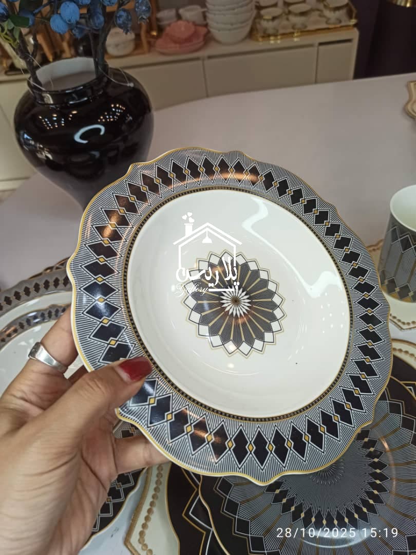 سرویس غذاخوری28پارچه بن چاینا ونتی(VENTI)طرح1مشکی 43265 — تصویر ۶