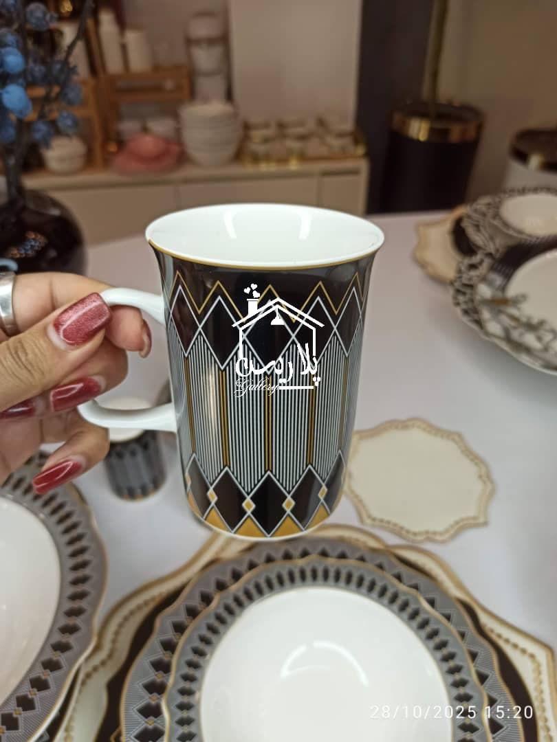 لیوان بن چاینا برند ونتی(VENTI)طرح1 مشکی 41172