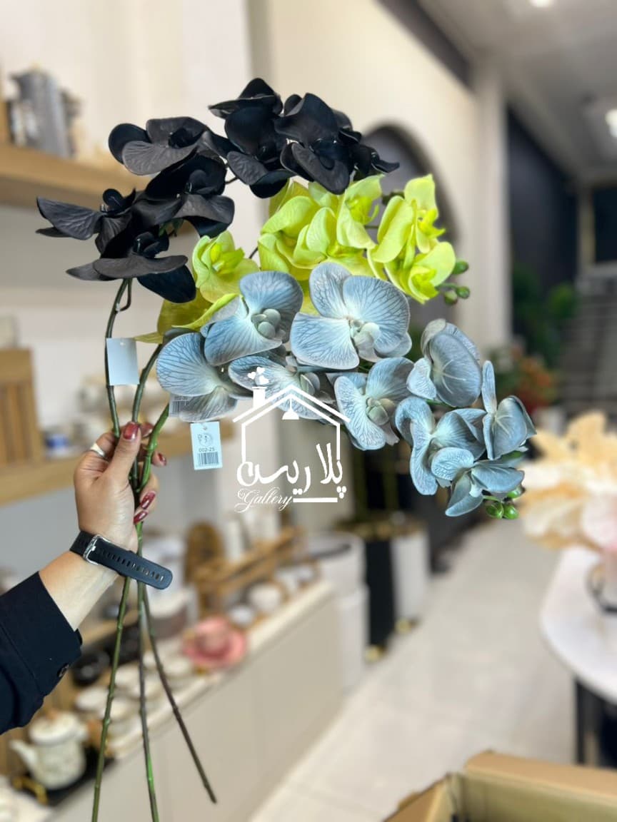 شاخه گل ارکیده ۹گل چرمی ۱۶۲۴۹