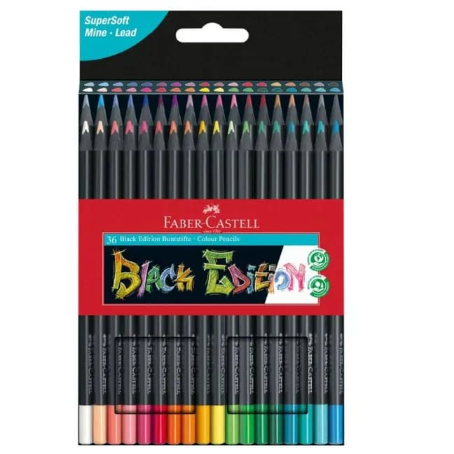 مداد رنگی فابرکاستل مدل Black Edition مجموعه 36 عددی