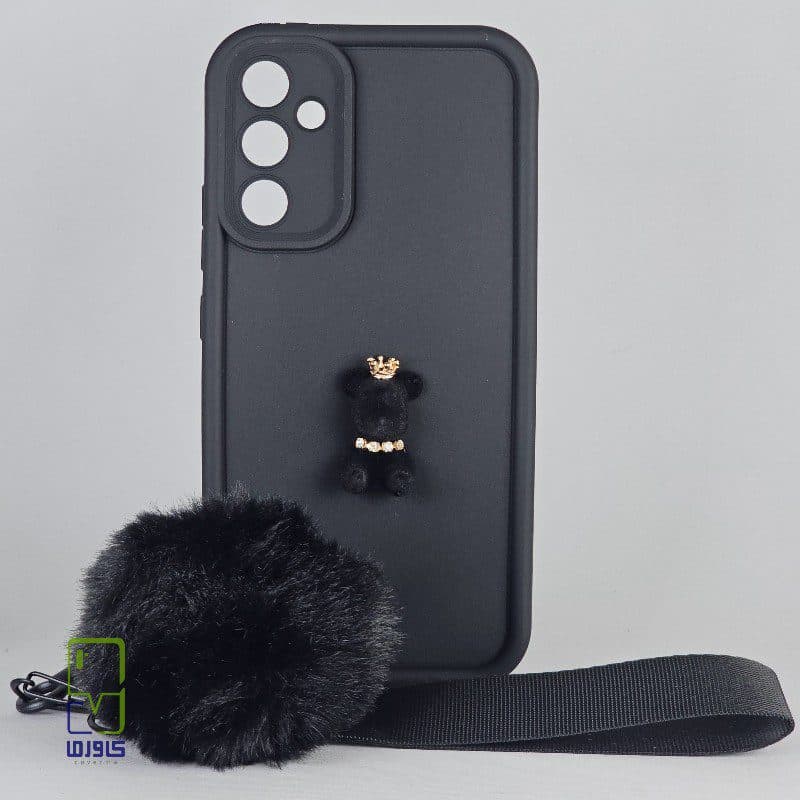 قاب گوشی سامسونگ A25 عروسکی بند دار مشکی| samsung a25 کاورما — تصویر ۲