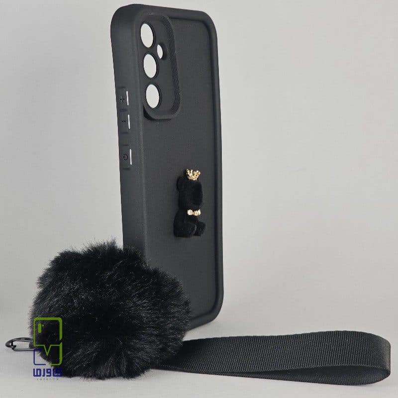 قاب گوشی سامسونگ A25 عروسکی بند دار مشکی| samsung a25 کاورما — تصویر ۳