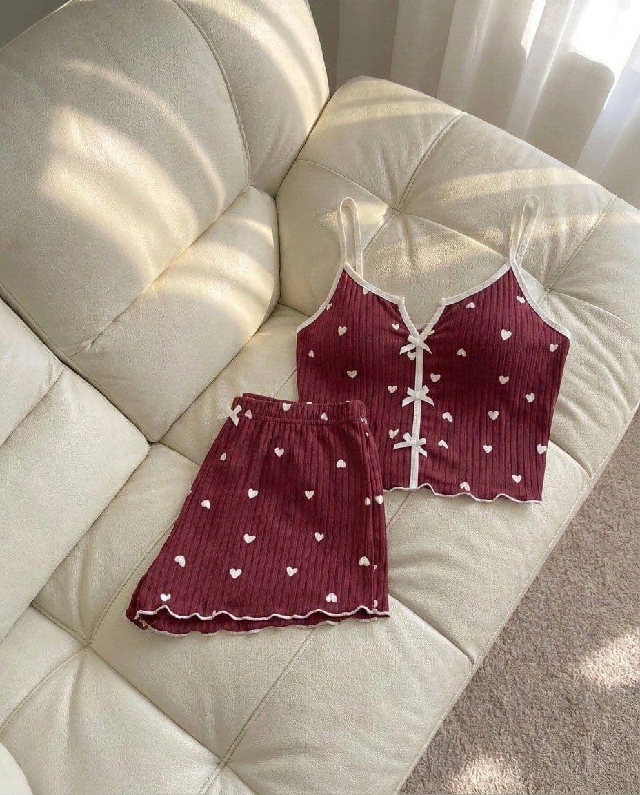 ست دوتیکه راحتی دخترانه و زنانه تاپ و شورتک کد 9706