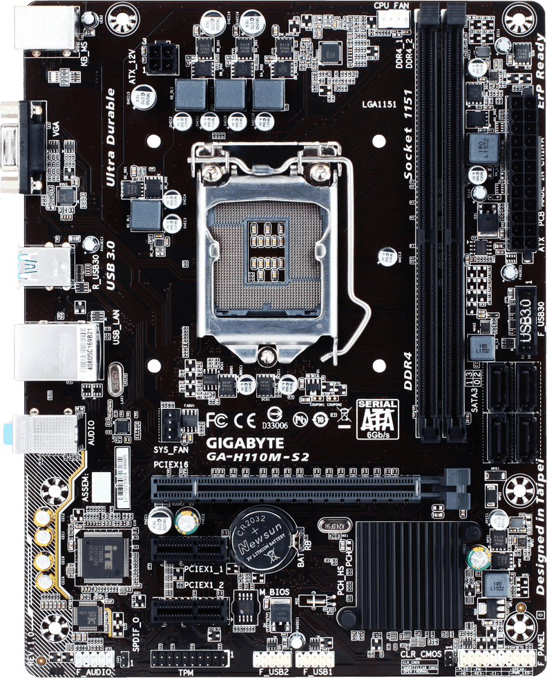 مادربرد گیگابایت MOTHERBOARD GIGABYTE H110M-S2 — تصویر ۴