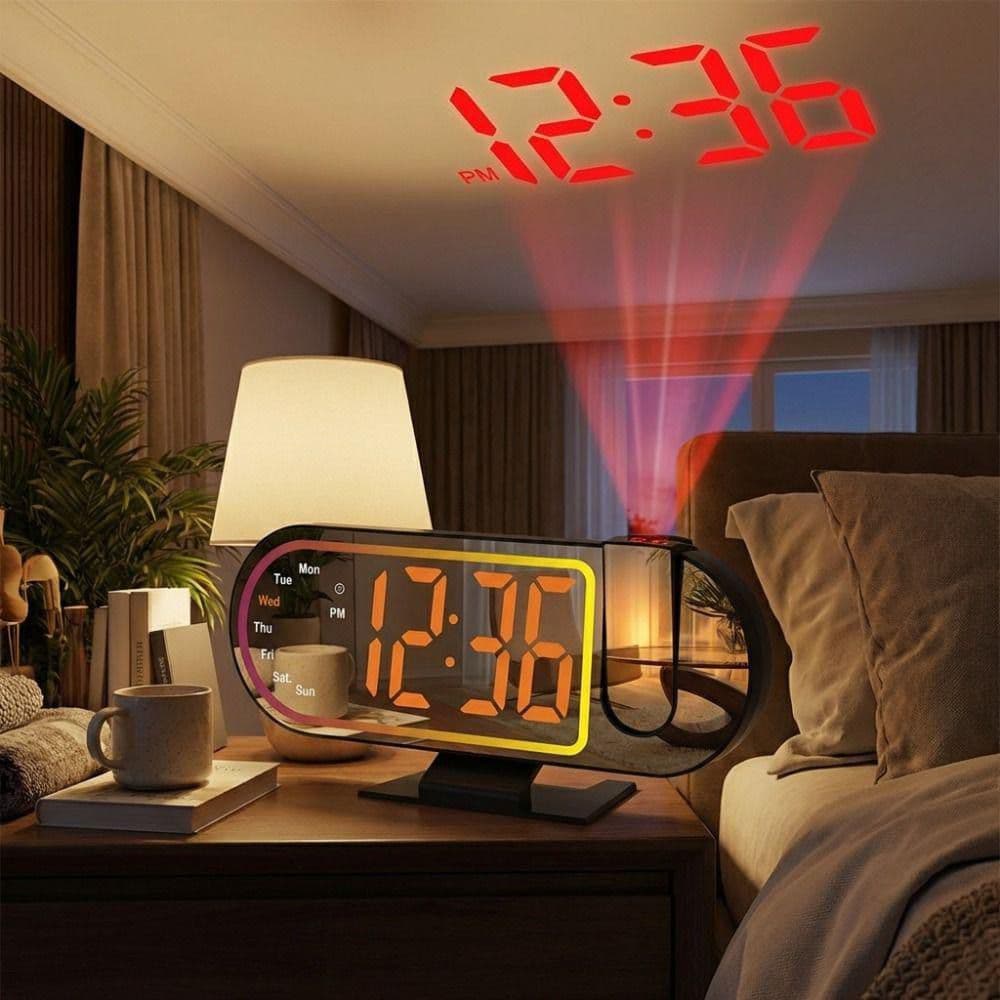 ساعت دیجیتال رومیزی پروژکتوری LED آینه ای
