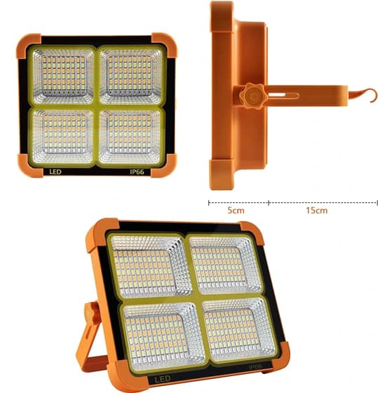 پروژکتور شارژی ۵۰۰ وات KEYANG مدل KY‑500W – SMD، ضدآب IP66، مناسب روشنایی اضطراری — تصویر ۲