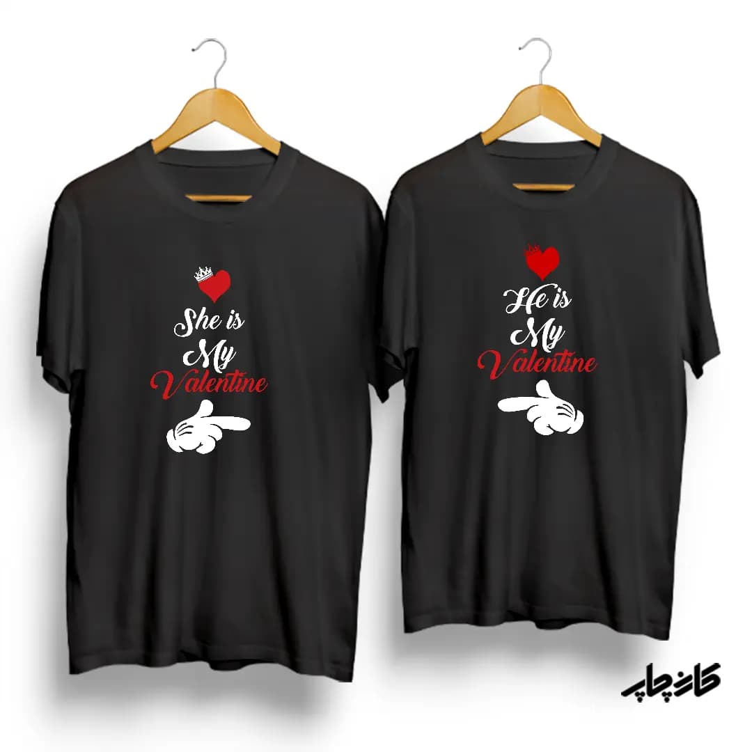 تیشرت ست نخی She/He is my valentine — تصویر ۲