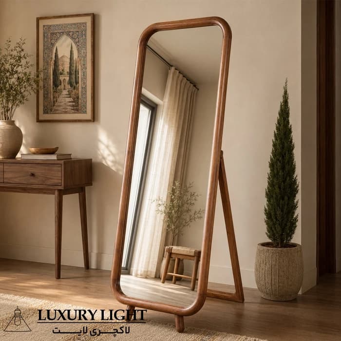 آینه قدی مدل لادنی پایه دار کد W66170 ابعاد ۶۶x۱۷۰ سانتیمتر — تصویر ۲