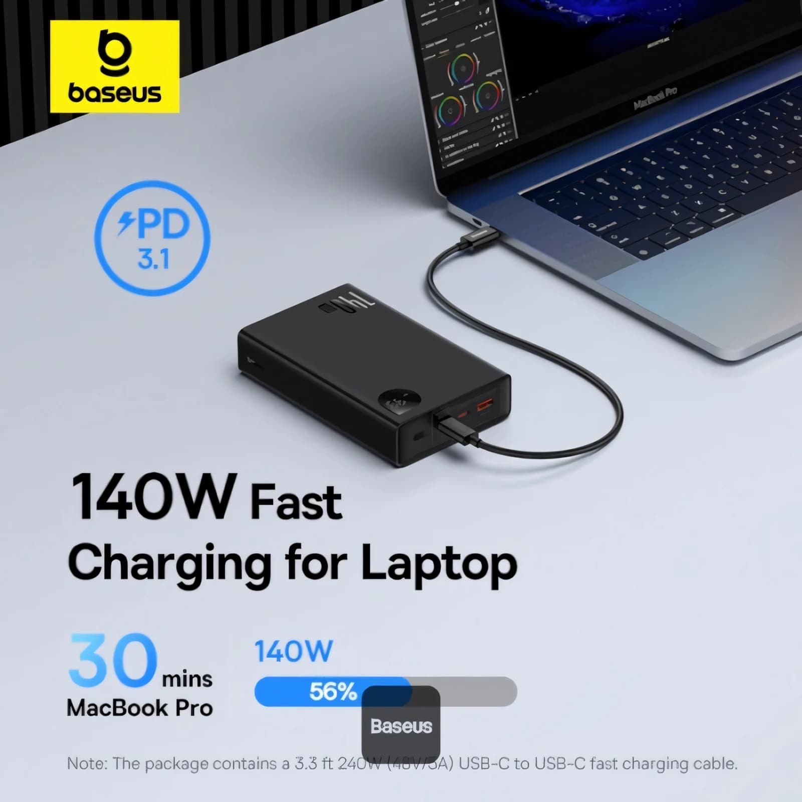 پاوربانک بیسوس مدل PPXJ2065 ظرفیت 24000 میلی آمپرساعت — تصویر ۸