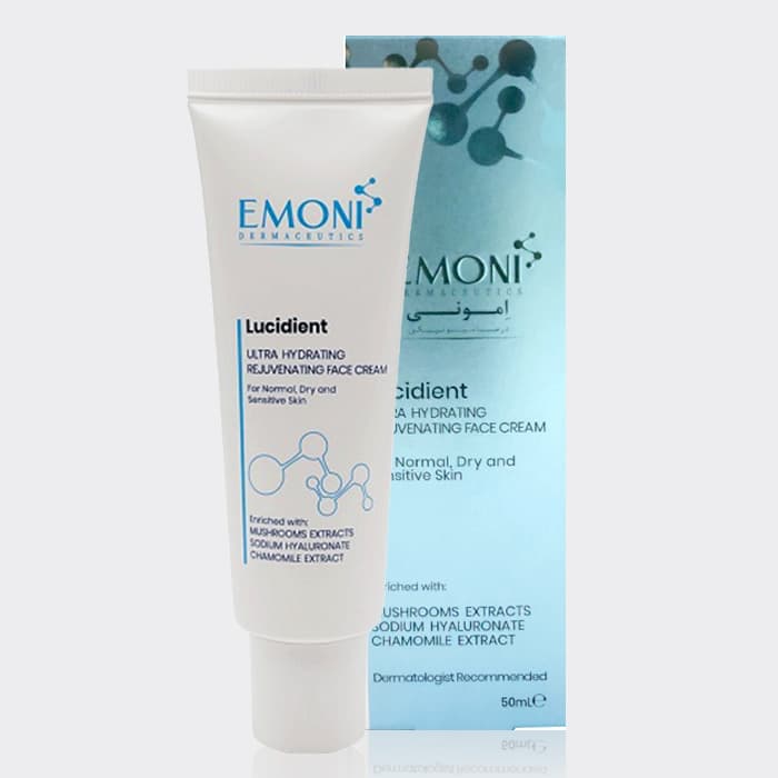 کرم مرطوب کننده پوست خشک امونی Emoni Lucidient Ultra Hydrating Rejuvenating Face Cream 50ml — تصویر ۲