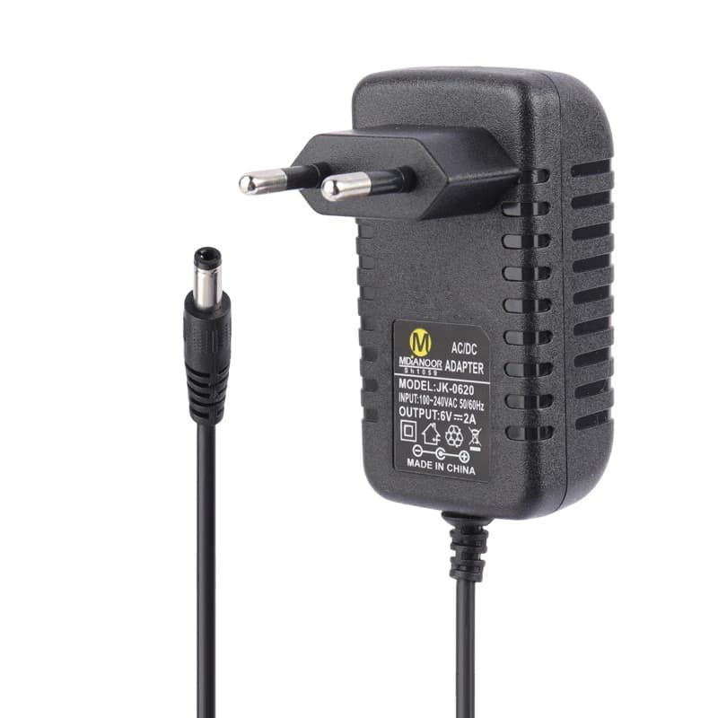 آداپتور برق Mdianoor JK-0620 6V 2A فیش درشت — تصویر ۲