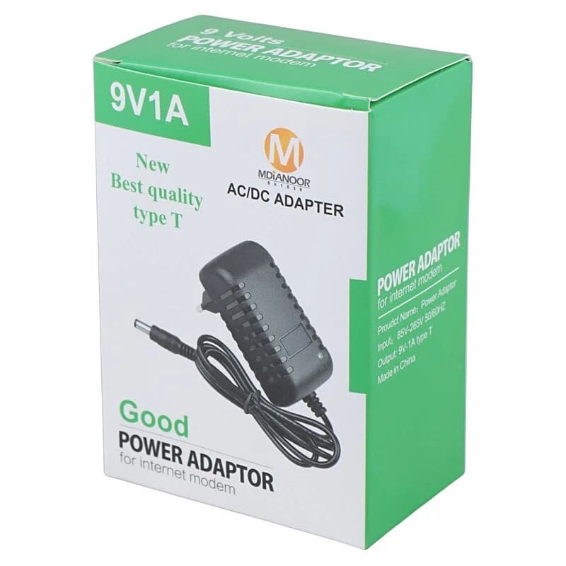 آداپتور برق دو فیش Mdianoor SH1059 9V 1A — تصویر ۳