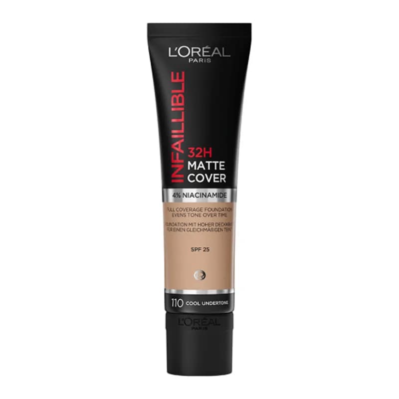 کرم پودر لورآل Loreal مدل Matte Cover شماره 110 — تصویر ۹