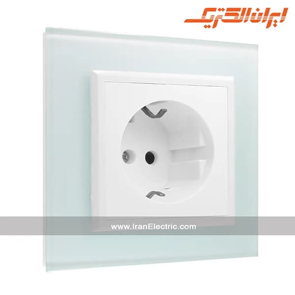 پریز برق ارت سرامیک برلیان کریستال سفید