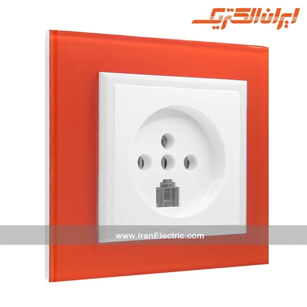 پریز تلفن دوکاره برلیان کریستال نارنجی