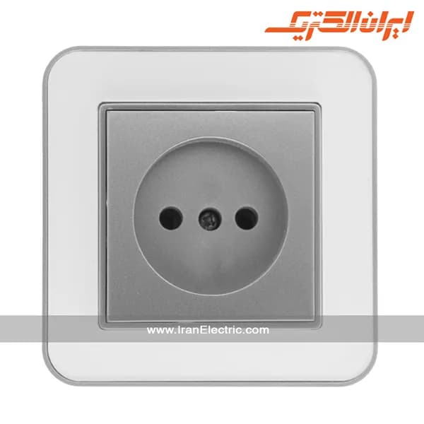 پریز برق ساده ارس نقره‌ای زه سفید میان نقره — تصویر ۲