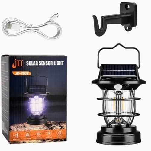 چراغ مرکزی شارژی سنسوردار خورشیدی JD-7802 — تصویر ۳