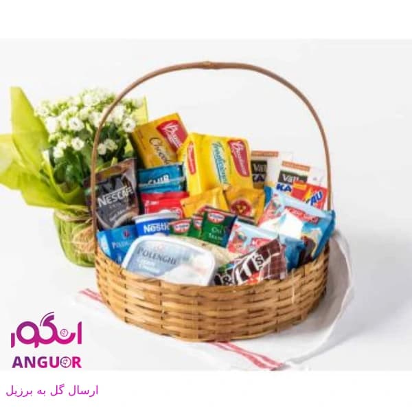 سبد شکلات و گل (ارسال گل وشیرینی به برزیل)