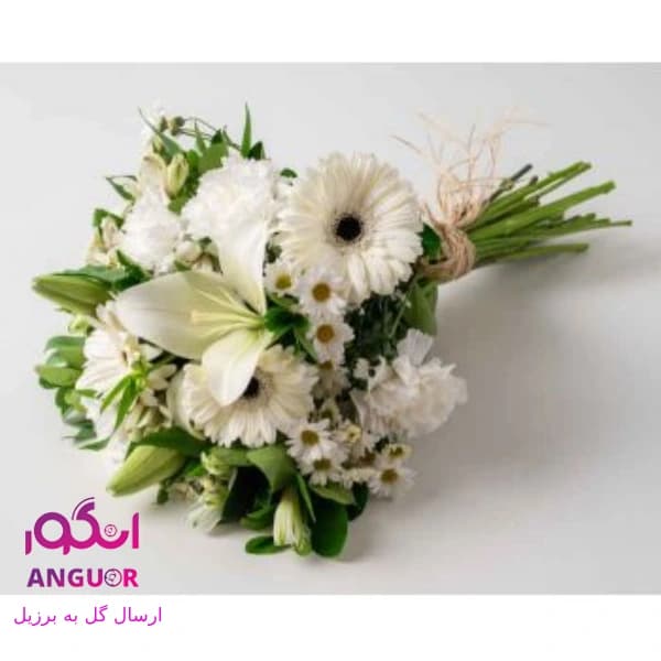 دسته گل سفید(ارسال گل به برزیل)