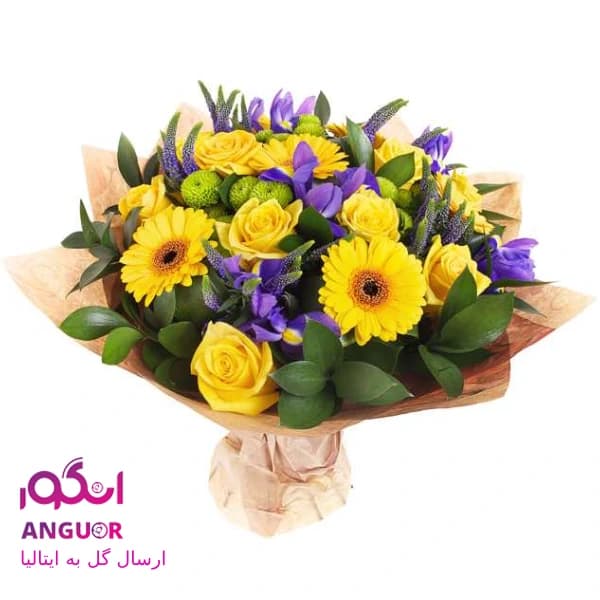 دسته گل با تم زرد (ارسال گل به ایتالیا)