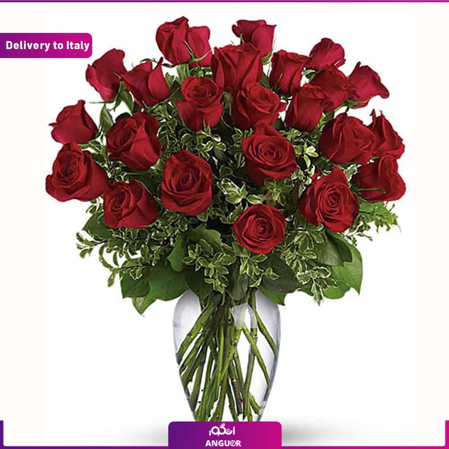 باکس گل رز عاشقانه (ارسال گل به ایتالیا)