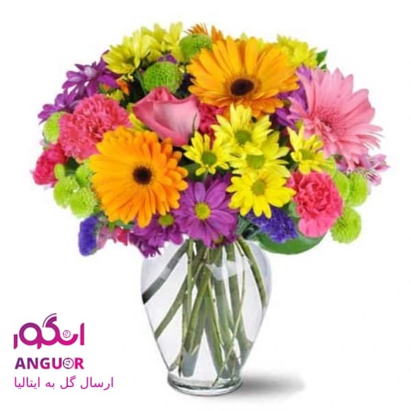 دسته گل رنگین کمان(ارسال گل به ایتالیا)