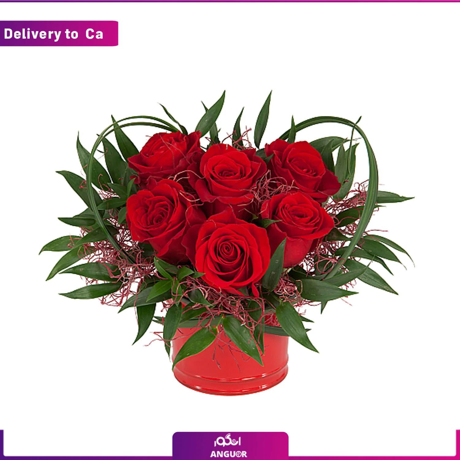 باکس گل رز قلبی (ارسال گل به کانادا)