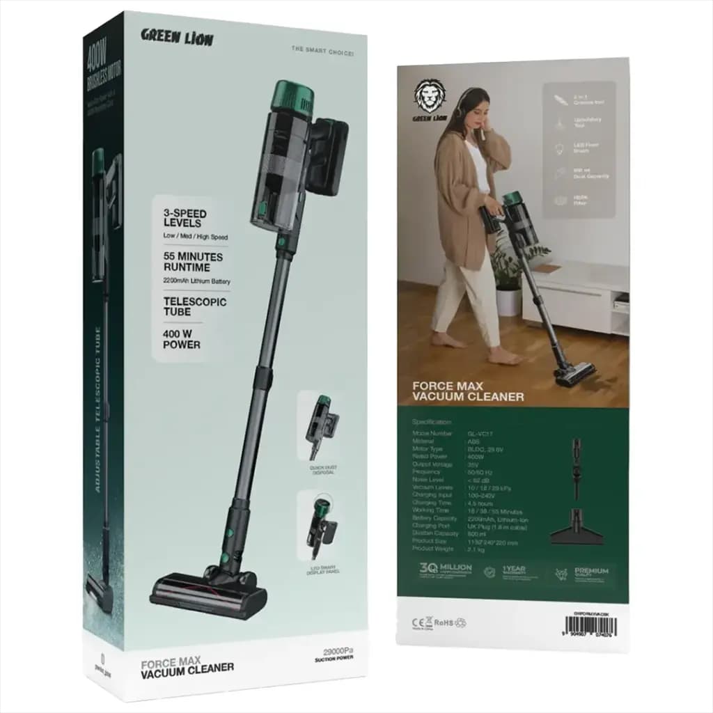 جاروبرقی شارژی گرین لاین Force Max GNFORMXVACBK — تصویر ۲