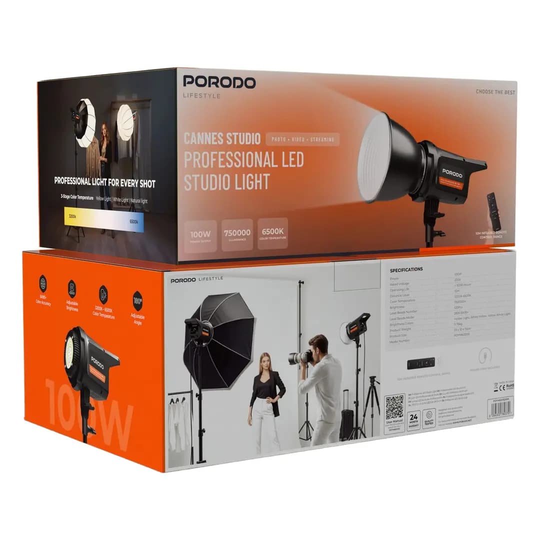 چراغ استودیویی حرفهای LED پرودو لایفاستایل Cannes Studio مدل PDYM600SSBK — تصویر ۲